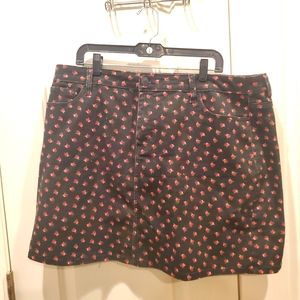 Flower printed Jean Skirt 2x